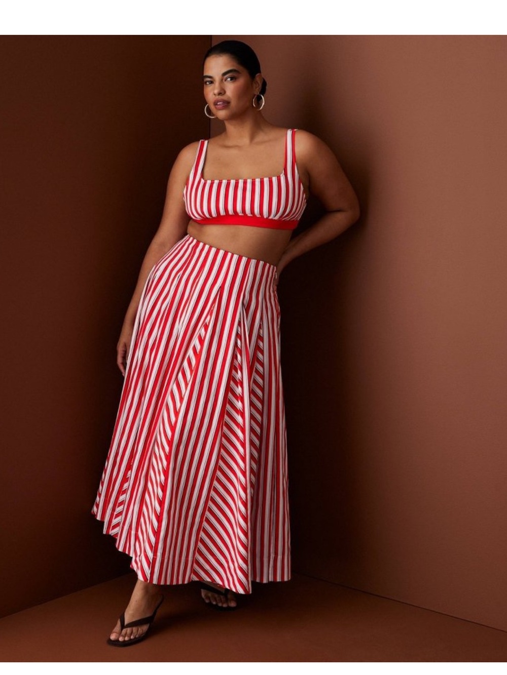 NWT Rosie Assoulin x Target Red and White Striped Maxi Skirt